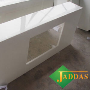 White Crystallized Glass Vanitytop