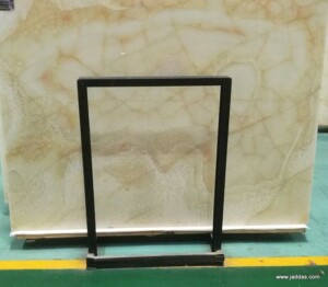 Backlit transcelunt yellow marble slab - Jaddas Stone