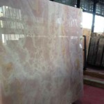 Beautiful pink onyx slab and tiles for countertops