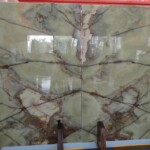 Green onyx slab and tiles for countertops