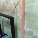 Green onyx slab and tiles for countertops