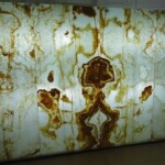 Onyx glass composite slab and tiles for countertops