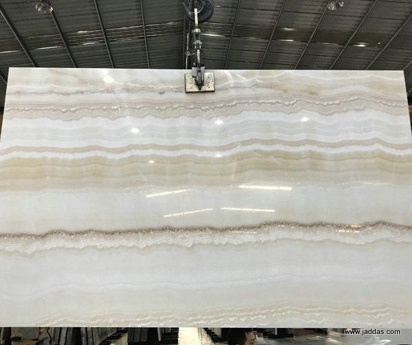 White onyx marble slab