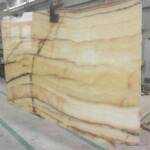Yellow high glossy onyx slab and tiles for countertops