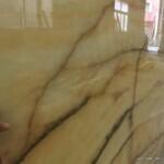 Yellow high glossy onyx slab and tiles for countertops