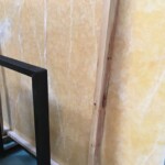 Yellow onyx slab and tiles for countertops